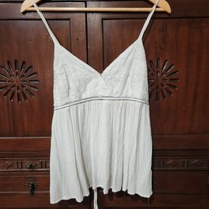 Womens White Babydoll Tank Top White Medium